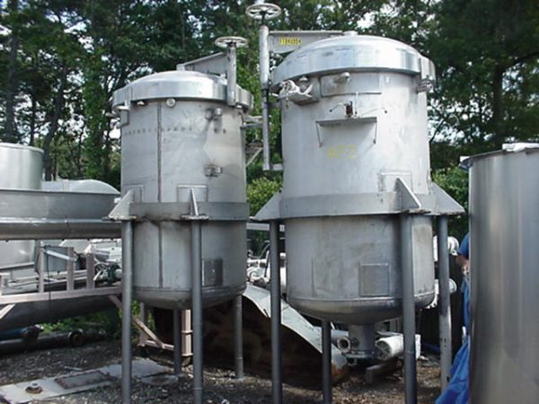 DURIRON 48" DIA. 316SS VERTICAL PRESSURE LEAF FILTERS (2)