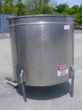 400 GALLON SANITANK STAINLESS STEEL VERTICAL TANK,K HINGED LID