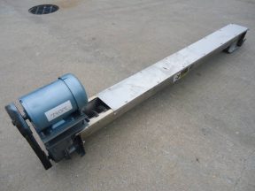 STAINLESS STEEL INCLINED SCREW CONVEYOR, 7" DIAMETER X 104" LONG"