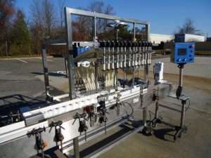 INLINE FILLING SYSTEMS 14 SPOUT AUTO OVERFLOW LIQUID FILLER