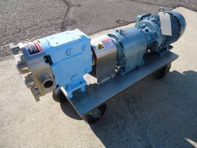 WAUKESHA 30 STAINLESS POSITIVE DISPLACEMENT PUMP, STAINLESS PORTABLE BASE