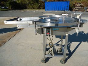 36 IN. DIAMETER DEITZ/PHARMAFILL STAINLESS STEEL ROTARY UNSCRAMBLING/ACCUMULATING TABLE