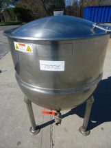 80 GALLON GROEN STAINLESS STEEL JACKETED HEMISPHERICAL KETTLE