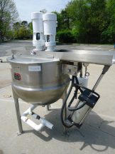 100 GALLON LEE STAINLESS STEEL TWIN ACTION KETTLE, 90 PSI JACKET