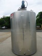 1,500 GALLON DCI 316 STAINLESS STEEL DIMPLE JACKETED MIX TANK, 140 PSI JACKET