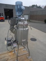 40 GALLON SFI 316 STAINLESS STEEL JACKETED VACUUM PRESSURE VESSEL, DISPERSER AGITATION