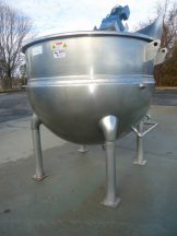 350 GALLON 316 STAINLESS STEEL JACKETED INCLINED AGITATED MIX KETTLE