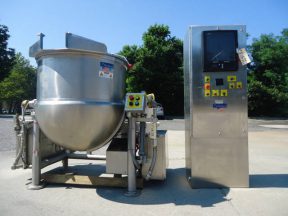 100 GALLON CLEVELAND RANGE JACKETED, AGITATED TILT KETTLE, USDA