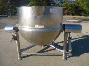 150 GALLON LEE STAINLESS STEEL HEMISPHERICAL TILT KETTLE