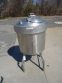225 GALLON CREPACO STAINLESS STEEL JACKETED VERTICAL TANK, CONE BOTTOM