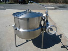 40 GALLON ALLFAB/BARDEAU STAINLESS STEEL JACKETED TILT KETTLE