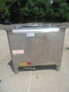 275 GALLON CLAWSON 316 STAINLESS STEEL STACKABLE TOTE