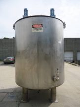 2,200 Gallon Pesch Stainless Steel Vertical Mix Tank, Dished Bottom
