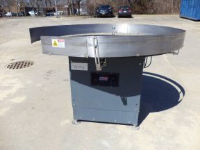 48 inch diameter Heat Seal Rotary unscrambling/accumulating table, variable speed