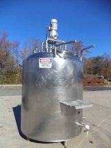 300 Gallon Stainless Steel Jacketed Mix Tank, Sweep Agitator