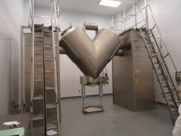 60 Cu.Ft. Gemco Stainless Twin Shell "V"" Blender, With Bar, Pharmaceutical