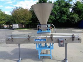 Simplex Twin Head Automatic Piston Filler With Indexing Conveyor