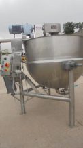 300 Gallon Lee Stainless Jacketed Double Motion Tilt Kettle, Scraped Surface Agitation