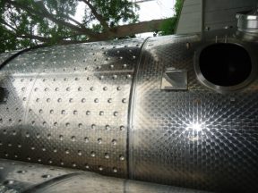 3,000 Gallon Stainless Steel Dimpled Jacketed Closed Vertical Tank
