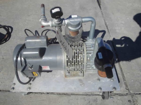 GAST VACUUM PUMP, 1-1/2 HP MOTOR on Stand with Castors