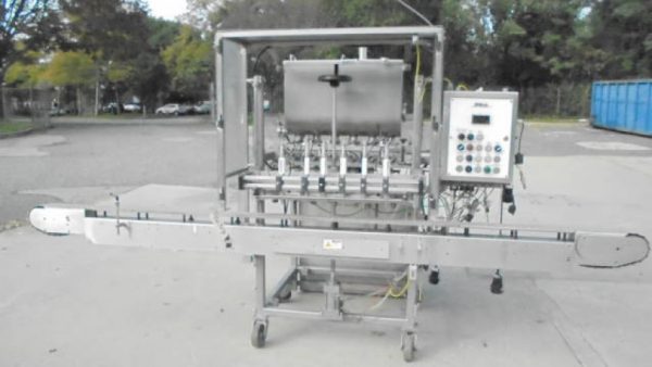 MRM/Elgin Six Piston Inline Filling Machine, 94 ounce pistons
