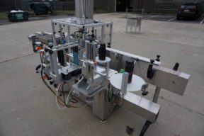 Aesus Systems "Eco Wrap Prism" Automatic Pressure Sensitive Spot/Wrap Around Labeler, Stainless Steel