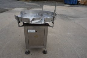 35 Inch Diameter JG Machine Works Stainless Rotary Unscrambling/Accumulating Table, Variable Speed