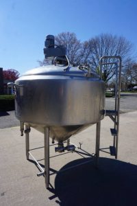 500 Gallon St. Regis/CP Stainless Jacketed Scraped Surface Kettle, Cone Bottom
