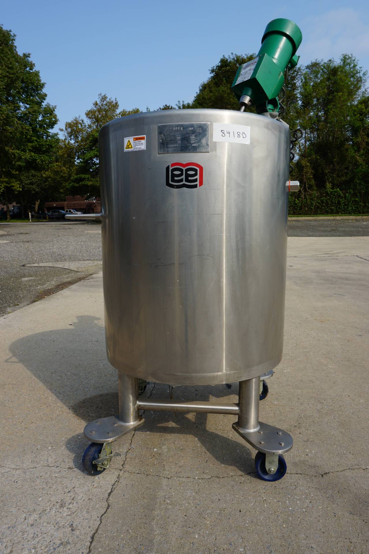 Lee 100 Gallon Type 316 Stainless Steel Jacketed Mix Tank