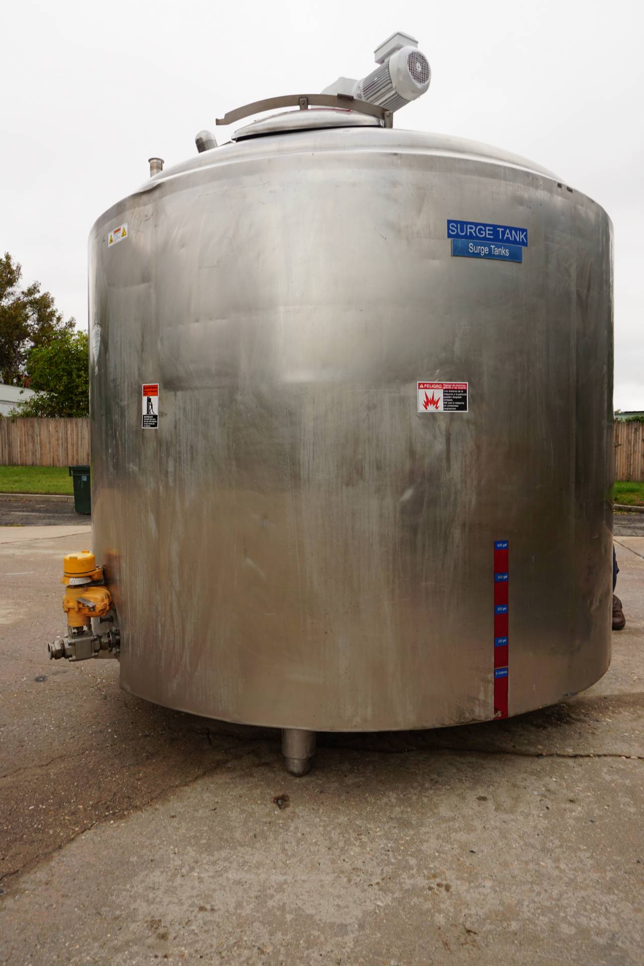 1,600 Gallon Crepaco Stainless Steel Sweep Agitated Tank, 75 PSIG Jacket