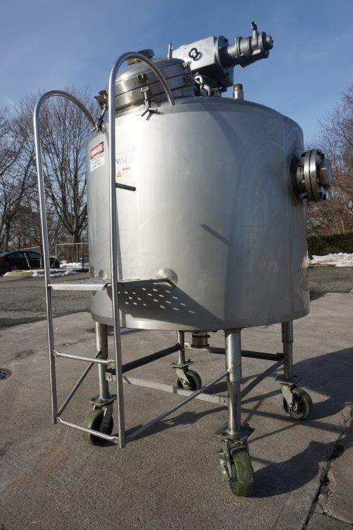 250 Gallon Walker Stainless Jacketed Pressurized Vessel, Scraper Agitation, XP