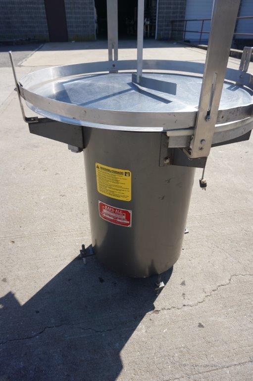 36 In. Diameter Kaps All Rotary Unscrambling/Accumulating Table, Variable Speed