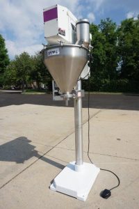 All Fill Single Auger Powder Filler, Foot Switch Actuated 20 in. Stainless Steel Hopper with Lid
