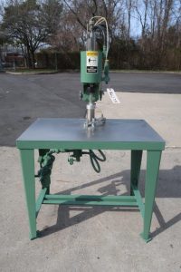JG Bench Top Air Operated Crimper Mounted on Stand