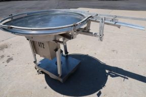 42 In. Diameter Stainless Steel Rotary Unscrambling/Accumulating Table, Single Phase