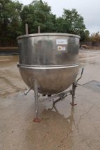 125 Gallon Groen 316 SS Jacketed Hemispherical Kettle, 100 PSI Jacket