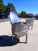 150 Gallon Groen Stainless Steel Hemispherical Jacketed Kettle, 3 In. Tri-Clamp Discharge, (6)