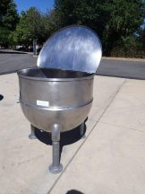 150 Gallon Groen Stainless Steel Hemispherical Jacketed Kettle, 3 In. Tri Clamp Discharge