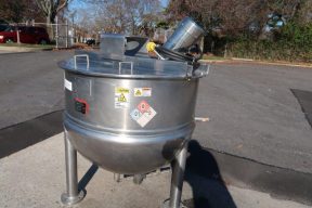 150 Gallon Lee 316 Stainless Jacketed Mix Kettle, 100 PSI Jacket