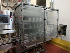 REB 4 Piston Automatic Gallon Inline Volumetric Filling System, Agitated Hopper, With Extra Large Pistons