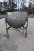 200 Gallon Stainless Steel Jacketed Hemispherical Kettle, Portable