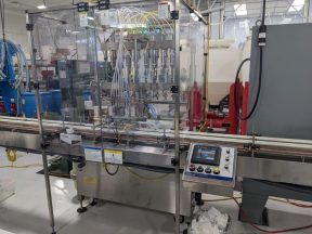 National Instrument Filamatic 8 Head “EpiPen” Inline Piston Filler/Capper, Sanitary Features