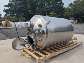 750 Gallon Walker Jacketed Pressure Sanitary Reactor, 316L SS