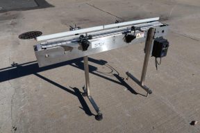 4-1/2 In. Wide X 57 In. Long Motorized Bottle Conveyor, Variable Speed