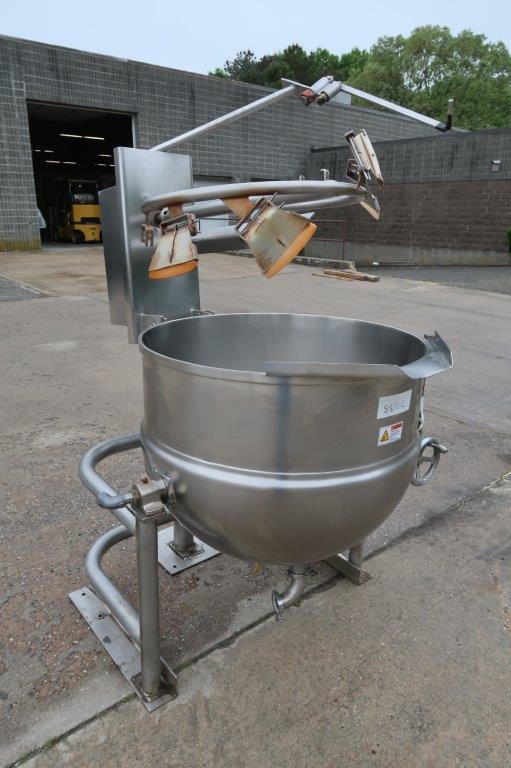 80 Gallon Groen INA Scraper Tilt Kettle, Tilt Out Mixer Wohl Associates