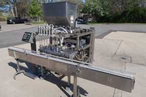 REB 6 Piston Straightline Filling Machine, One Liter Pistons