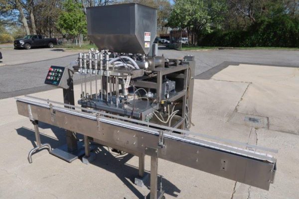 REB 6 Piston Straightline Filling Machine, One Liter Pistons