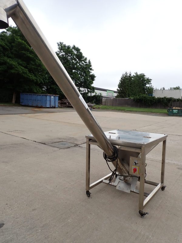 4 In. Diameter Stainless Inclined Screw Conveyor/Feeder