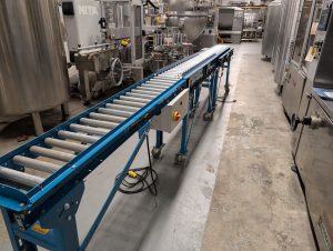 Hytrol 15 Ft Long Motorized Roller Conveyor, Portable