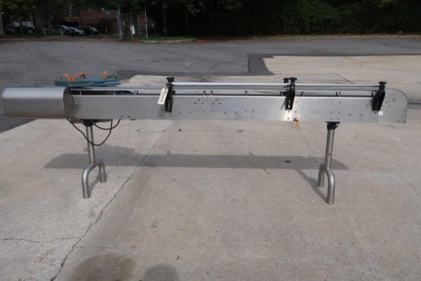 9-1/2 Ft. Long Stainless Steel Motorized Bottle Conveyor